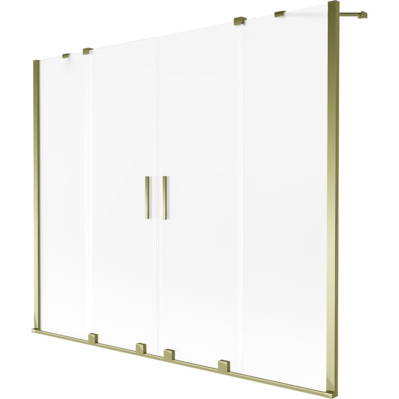 Mexen Velar Duo paravan de cadă cu 2 uși glisante 170 x 150 cm, frosted, auriu - 896-170-000-32-50