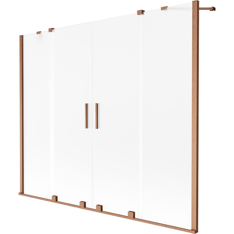 Mexen Velar Duo paravan de baie 2-canate glisant 170 x 150 cm, înghețat, cupru șlefuit - 896-170-000-32-65