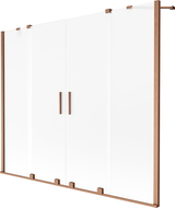 Mexen Velar Duo kétszárnyú kádparaván, eltolható, 170 x 150 cm, tejüveg, csiszolt réz - 896-170-000-32-65