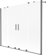 Mexen Velar Duo paravan de cadă cu 2 uși glisante 200 x 150 cm, înghețat, gri pistol periat - 896-200-000-32-66
