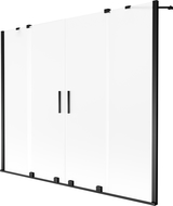 Mexen Velar Duo paravan cadă 2-pliabil glisant 200 x 150 cm, înghețat, negru - 896-200-000-32-70