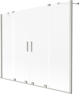 Mexen Velar Duo kétszárnyú toló kádkabin 200 x 150 cm, zúzmara, kefe nikkel - 896-200-000-32-97