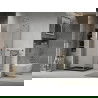 Mexen Lima 80 x 80 cm-es összecsukható zuhanykabin, átlátszó, króm + Flat zuhanytálca, fekete - 856-080-080-01-00-4070