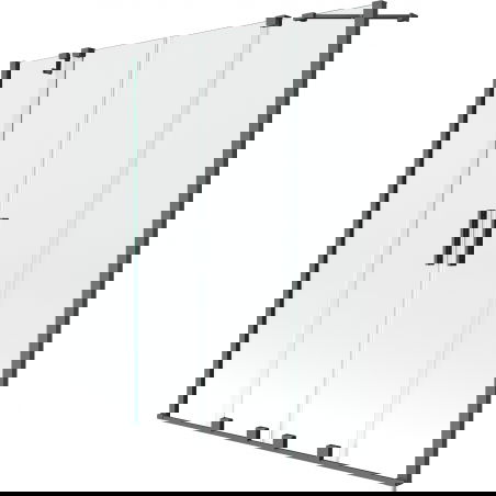 Mexen Velar Duo 2-szárnyú, toló fürdőkádparaván 140 x 150 cm, átlátszó, fémes szürke - 896-140-000-02-95