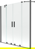 Mexen Velar Duo 2-szárnyas toló kádparaván 140 x 150 cm, átlátszó, gun metal - 896-140-000-02-95