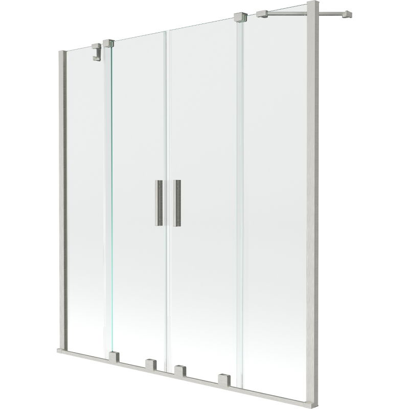 Mexen Velar Duo paravan pentru cadă, 2 canate glisante 140 x 150 cm, transparent, nichel periat - 896-140-000-02-97
