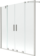 Mexen Velar Duo kétszárnyú zuhanyfal 140 x 150 cm, átlátszó, csiszolt nikkel - 896-140-000-02-97