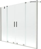 Mexen Velar Duo kád feletti paraván 2-szárnyú tolóajtóval 170 x 150 cm, átlátszó, csiszolt nikkel - 896-170-000-02-97