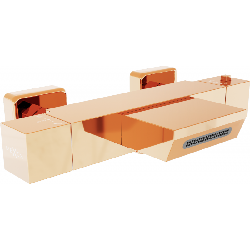 Mexen Cube baterie de cadă termostatică, aur roz - 77360-60