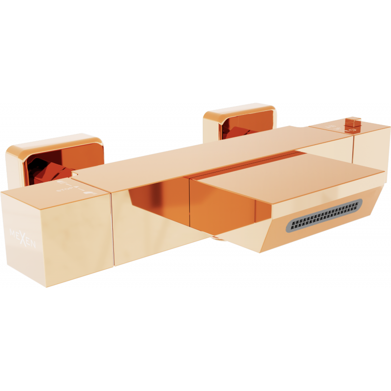 Mexen Cube termosztatikus kádcsapok, Rózsaszín-arany - 77360-60
