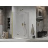 Cabină de duș Mexen Lima pliabilă 70 x 90 cm, transparentă, aurie + cadă Flat - 856-070-090-50-00-4010