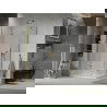 Mexen Lima cabină de duș pliabilă 70 x 100 cm, transparent, Aurie + cadă de duș Flat - 856-070-100-50-00-4010