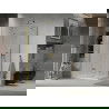 Mexen Lima cabină de duș pliabilă 70 x 100 cm, transparent, Aurie + cadă de duș Flat - 856-070-100-50-00-4010