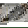 Mexen Lima cabină de duș pliabilă 70 x 100 cm, transparent, Aurie + cadă de duș Flat - 856-070-100-50-00-4010