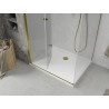 Mexen Lima cabina de duș pliabilă 80 x 90 cm, transparentă, aurie + cadă de duș Flat - 856-080-090-50-00-4010