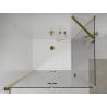 Mexen Lima cabină de duș pliabilă 90 x 70 cm, transparentă, aurie + cădiță Flat - 856-090-070-50-00-4010