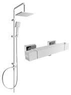 Mexen Tord set de duș expus cu panel de duș și baterie de duș termostatică Cube, crom - 77200200-00