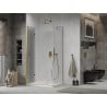 Mexen Lima cabină de duș pliabilă 90 x 100 cm, transparentă, aurie + cadă de duș Flat - 856-090-100-50-00-4010