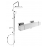 Mexen Cube Erik set de duș suprapus cu duș de ploaie și baterie de duș termostatică, crom - 77200205-00