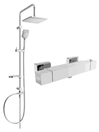 Mexen Cube Set de duș montat pe perete Sven cu duș de ploaie și baterie termostatică pentru duș, crom - 77200262-00