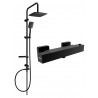 Mexen Sven set de duș exterior cu sistem de ploaie și baterie de duș termostatică Cube, negru - 77200262-70