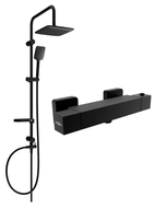 Mexen Sven set de duș exterior cu sistem de ploaie și baterie de duș termostatică Cube, negru - 77200262-70