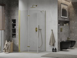 Mexen Lima cabină de duș pliabilă 70 x 80 cm, transparent, Aurie - 856-070-080-50-00