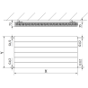 Mexen Line CL21 radiator de tip placă 400 x 700 mm, conectare laterală, 555 W, negru - W421L-040-070-70
