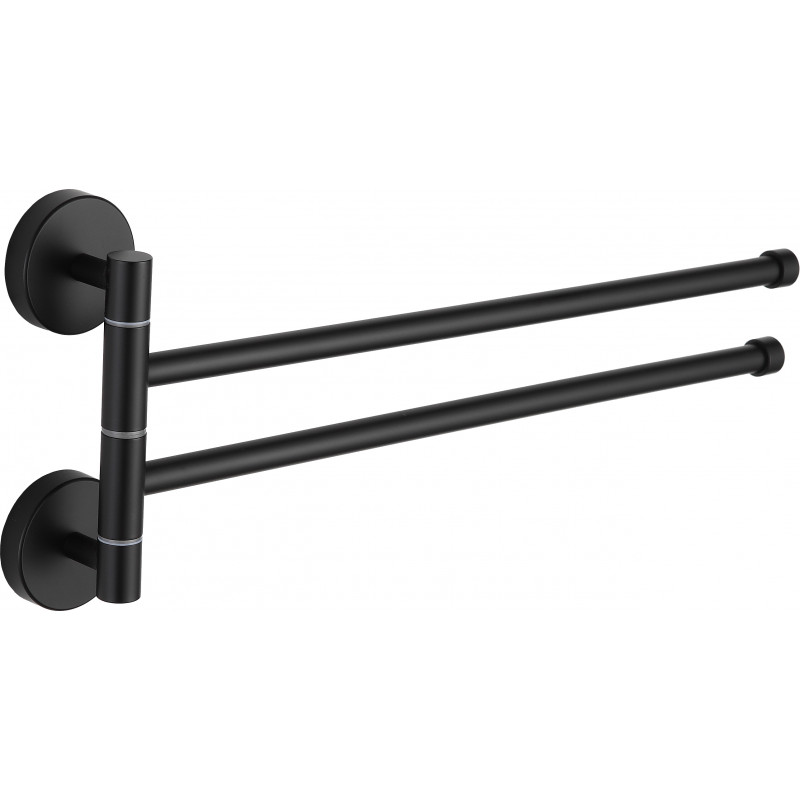 Mexen cuiere dublu rotativ pentru prosoape, negru - 7039242-70