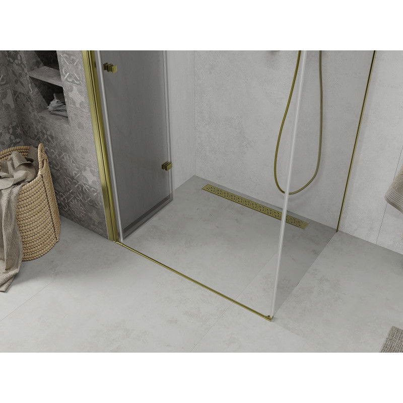 Mexen Lima cabină de duș pliabilă 80 x 70 cm, transparentă, aurie - 856-080-070-50-00