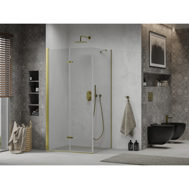 Mexen Lima cabina de duș pliabilă 100 x 80 cm, transparent, auriu - 856-100-080-50-00