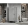 Mexen Lima cabină de duș pliabilă 80 x 100 cm, transparent, Crom + cadă de duș Flat, Neagră - 856-080-100-01-00-4070