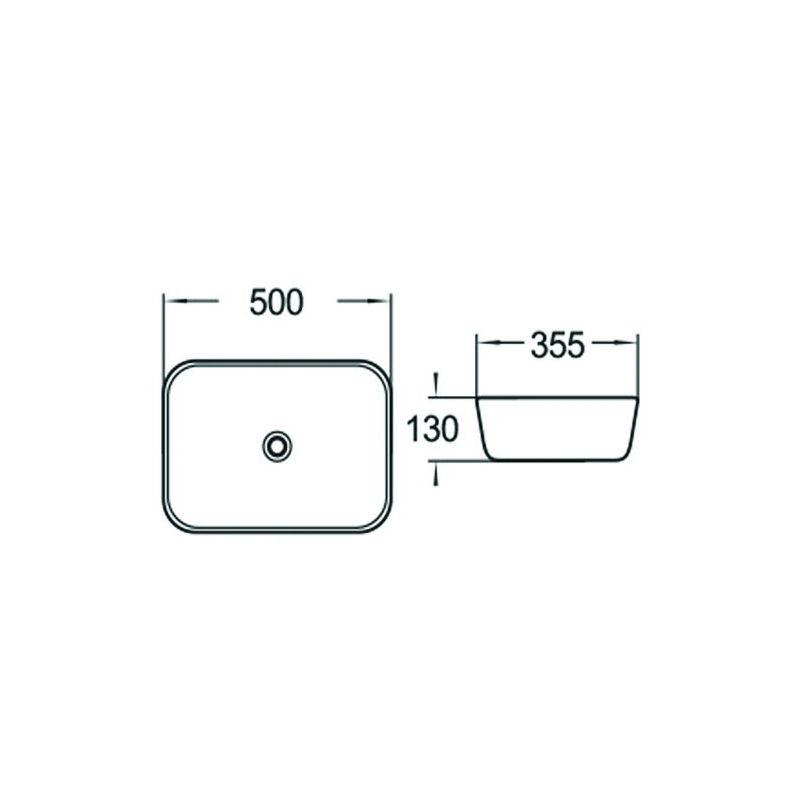 Mexen Luna felsőre szerelhető mosdókagyló 50 x 35 cm, fehér - 21635000