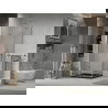Mexen Lima harmonika-ajtós zuhanykabin 90 x 90 cm, Átlátszó, Króm + zuhanytálca Flat, Fekete - 856-090-090-01-00-4070