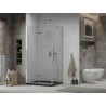 Mexen Lima összecsukható zuhanyfülke 100 x 80 cm, átlátszó, króm + Flat zuhanytálca, fekete - 856-100-080-01-00-4070