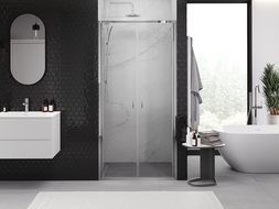 Mexen Exo kétajtós zuhanyajtó 90 cm, átlátszó, króm - 814-090-000-01-00