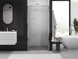 Mexen Exo uși de duș duble pivotante 90 cm, transparente, crom - 814-090-000-01-00