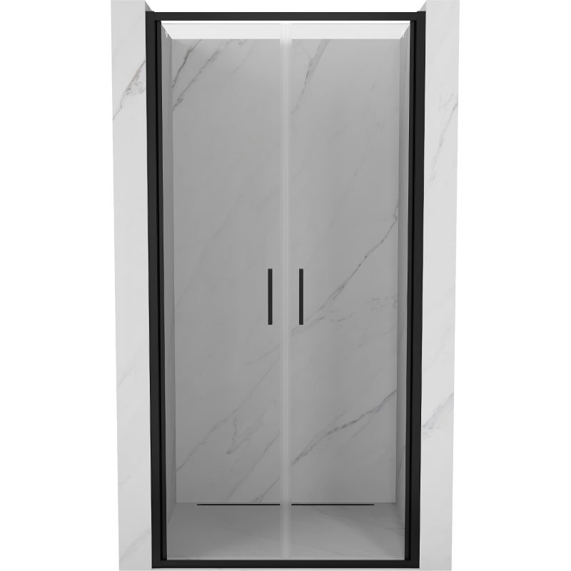 Mexen Exo uși de duș duble batante 90 cm, transparente, negre - 814-090-000-70-00