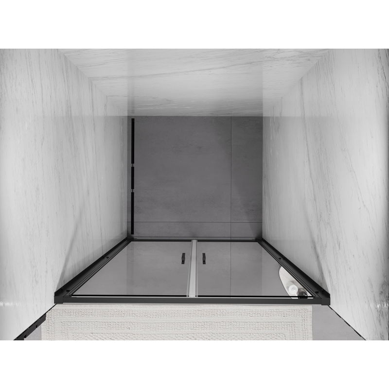 Mexen Exo uși de duș duble batante 80 cm, transparent, negre - 814-080-000-70-00