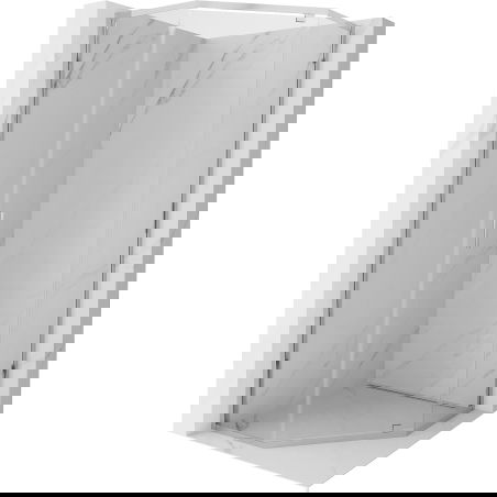 Mexen Exo cabină de duș pentagonală cu ușă batantă 80 x 80 cm, transparentă, crom - 812-080-080-01-00