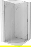 Mexen Exo cabină de duș pentagonală rabatabilă 80 x 80 cm, transparent, crom - 812-080-080-01-00