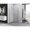 Mexen Exo-R Cabină de duș pentagonală cu ușă batantă 80 x 80 cm, transparentă, crom - 812-080-080-01-00