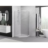 Mexen Exo-R Cabină de duș pentagonală cu ușă batantă 80 x 80 cm, transparentă, crom - 812-080-080-01-00