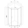 Mexen Exo cabină de duș pentagonală rabatabilă 80 x 80 cm, transparent, crom - 812-080-080-01-00