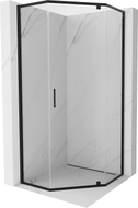Mexen Exo-R cabina de duș pentagonală cu ușă batantă 80 x 80 cm, transparentă, neagră - 812-080-080-70-00