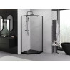 Mexen Exo-R cabina de duș pentagonală cu ușă batantă 80 x 80 cm, transparentă, neagră - 812-080-080-70-00