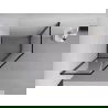 Mexen Exo cabină de duș pentagonală cu ușă batantă 80 x 80 cm, transparentă, neagră - 812-080-080-70-00