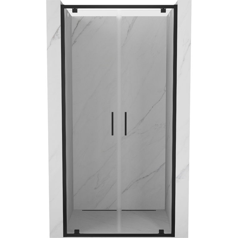 Mexen Exo uși de duș duble rabatabile 100 cm, transparente, negre - 8182-100-000-70-00