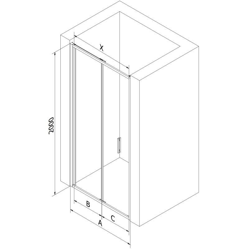 Mexen Exo-F ușă de duș pliabilă 70 cm, transparentă, crom - 816-070-000-01-00