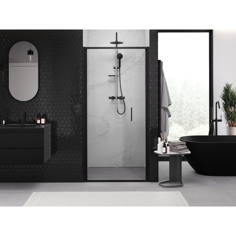 Mexen Exo-F uși de duș pliabile 70 cm, transparente, negre - 816-070-000-70-00